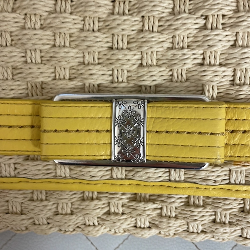 005. NWOT Beautiful Brighton Convertible Yellow Straw Shoulder Bag - Picture 7 of 10